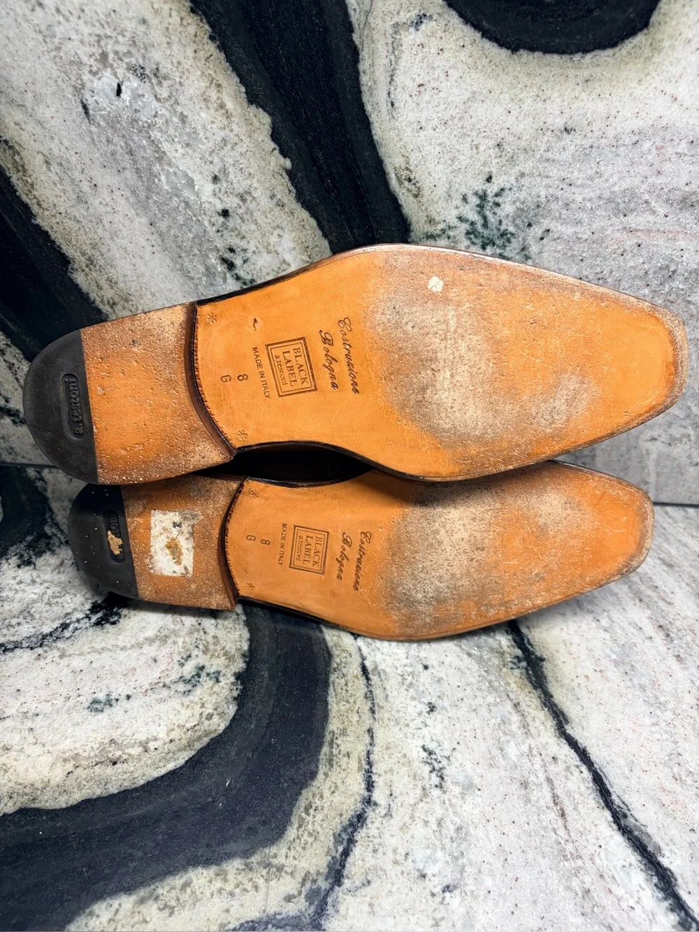 a.testoni Black Label 8G Bologna Construction Brown Split Toe Brogue Italy